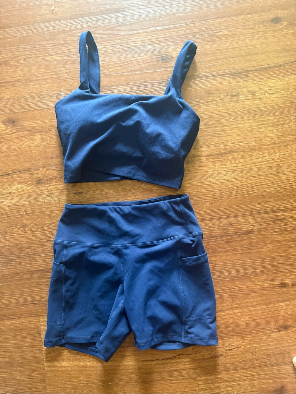 Navy Women's Athletic Shorts with High Waist